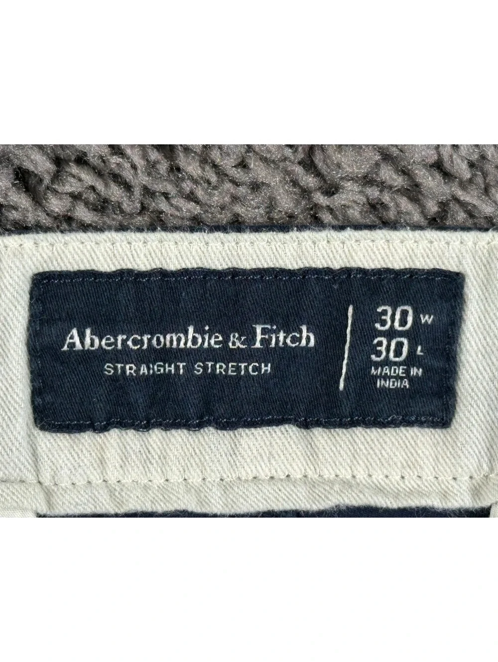Abercrombie Fitch Mens Chino Pants 30x30 Navy Blue Straight Stretch Flat Front